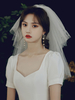 Veil de mariage blanc trois niveaux de trois niveaux tulle coupé des voiles de mariée classique