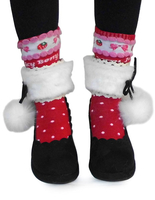 Velours noir Lolita talons chaussures avec boule duveteuse blanche Déguisements Halloween