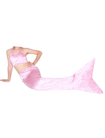 Velours rose lumière queue sirène Zentai Animal Halloween