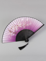 Ventilateur pliant Kimono gland imprimé floral Costume Accessoires Déguisements Halloween