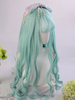 Vert menthe Lolita perruque longue fibre résistante à la chaleur bouclés perruques de cheveux Lolita Déguisements Halloween