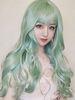 Vert menthe Lolita perruque longue fibre résistante à la chaleur Lolita cheveux perruques Déguisements Halloween