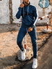 Veste à capuche bleue ensemble sport 2 pièces