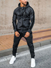 Veste à capuche gris foncé ensemble sport 2 pièces