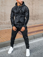 Veste à capuche gris foncé ensemble sport 2 pièces