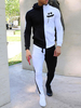 Veste à capuche imprimé blanc et noir ensemble sport 2 pièces