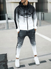 Veste à capuche imprimé blanc et noir ensemble sport 2 pièces