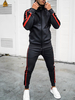 Veste à capuche noire et rouge ensemble sport 2 pièces