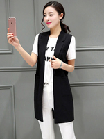 Veste 2021 Noir Long Slim Gilet Femmes