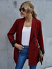 Veste Blazer Femme à Col Revers avec Manches Longues avec Boutons avec Poches Unicolore Veste Blazer