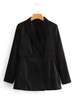 Veste Blazer Femmes à Col Revers avec Manches Longues Coupe Cintrée Unicolore