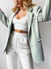 Veste Blazer Femmes à Col Revers avec Manches Longues Décors avec Perles avec Poches Unicolore Veste Blazer Femmes