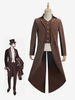 Veste Café Marron Vintage Rétro Médiéval Rétro Tuxedo Punk Rétro Vêtements Mi-longs