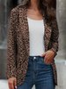 Veste Chic Blazer Femme imprimé Leopard Col Rabattu Manches Longues Manteau Automne 2021
