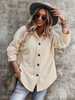 Veste Court Femme avec Manches Longues à Col Revers avec Boutons avec Poches Unicolore Veste Femme