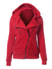 Veste Courte à Capuche Femme avec Manches Longues avec Poches à Zip Unicolore Veste Manteau Femme