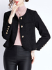 Veste Courte Femme à Col Rond avec Manches Longues avec Boutons Unicolore Veste Femme