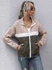 Veste Courte Femme avec Manches Longues à Col Montant à Zip avec Poches Tricolores Veste Femme