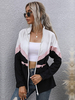 Veste Courte Femme avec Manches Longues à Col Montant à Zip Coupe Cintrée Elastique Veste Courte Femme