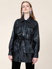 Veste Cuir Femme Mi-longue avec Manches Longues à Col Revers Coupe Cintrée avec Poches Unicolore Veste Moto Veste Simili Cuir Femme
