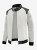 Veste de baseball pour homme à manches longues avec fermeture éclair et blocs de couleurs