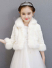 Veste de fille de fleur ivoire en fausse fourrure Châle fille de fleur