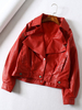 Veste de moto à manches longues pour femmes; type veste en cuir; avec poches