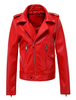 Veste de Moto Courte en Cuir Synthétique Femme Sexy à Col Revers avec Manches Longues Coupe Cintrée à Zip avec Poches Unicolore