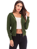 Veste en Coton Femme à Capuche avec Les Manches Longs Unicolore Fermeture par Zips Veste Femme