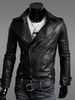 Veste en cuir homme noir 2021 Veste Col Manche longues Veste de moto