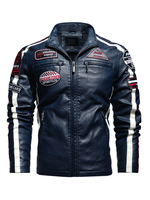 Veste en cuir pour homme CHIC Mots imprimant coupe-vent d\