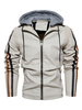 Veste en cuir pour homme Comfy Layered Zipper Color Block Smart Moto Winter écru blanc