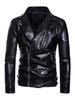 Veste en cuir pour hommes Casual Windbreaker Automne Black Cool Cuir Veste