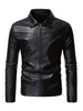 Veste En Cuir Pour Hommes Casuel Moto Automne Pu Noir Chic