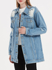 Veste en Denim Femme Déchirée Courte à Col Revers avec Manches Longues avec Poches Bicolores Veste Femme