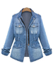 Veste en jeanBleu Denim poches veste Chic blouson femme