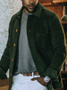 Veste Et Manteaux Hommes Casuel Vert Foncé Chic Simple Beau