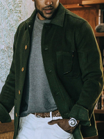 Veste Et Manteaux Hommes Casuel Vert Foncé Chic Simple Beau
