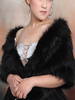 Veste fausse fourrure châle noir acrylique châle pour femmes manteau fausse fourrure