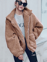 Veste fausse fourrure femme Manche Longhe à zip Manteau Hiver Femme