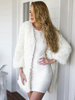Veste fausse fourrure femme Manches Longues Veste Blanche Femmes Manteaux Hiver