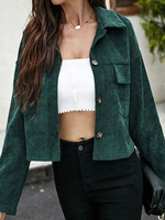 Veste Femme à Col Revers avec Manches Longues avec Boutons Unicolore Veste Femme