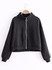 Veste Femme à Col Revers avec Manches Longues Taille Haute à Zip Unicolore Veste Femme