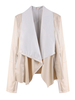 Veste Femme à Col Revers Courte avec Manches Longues à Zip Unicolore Manteau Veste Femme