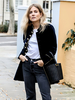 Veste Femme Boutons Velours Manteau Chaud d