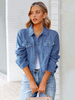 Veste Femme Col Rabattu Boutons Denim