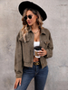 Veste Femme Col Rabattu Boutons Plaid