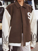 Veste Femme Col Rabattu Manches Longues Boutons Lettres Imprimer Polyester Surdimensionné Veste Kaki Manteaux