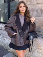 Veste Femme Col Rabattu Poches Polyester