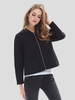 Veste Femme Courte à Zip avec Manches Longues à Col V Unicolore